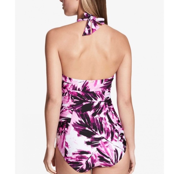 Calvin Klein Women's Side-Pleated Halter One-Piece - Picture 11 of 13
